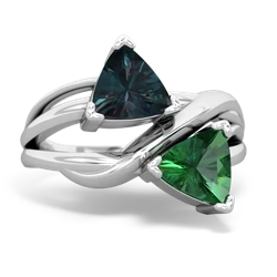 Alexandrite Split Band Swirl 14K White Gold ring R2341