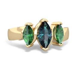 Alexandrite Three Peeks 14K Yellow Gold ring R2433