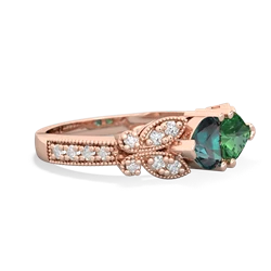 Alexandrite Diamond Butterflies 14K Rose Gold ring R5601