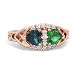 Alexandrite Sparkling Celtic Knot 14K Rose Gold ring R2645