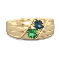 Alexandrite Men's Streamline 14K Yellow Gold ring R0460