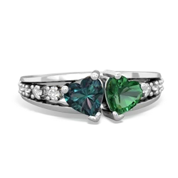 Alexandrite Heart To Heart 14K White Gold ring R3342