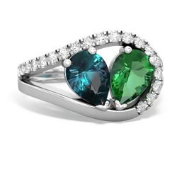 Alexandrite Nestled Heart Keepsake 14K White Gold ring R5650