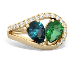 Alexandrite Nestled Heart Keepsake 14K Yellow Gold ring R5650