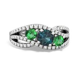 Alexandrite Three Stone Aurora 14K White Gold ring R3080