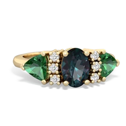 Alexandrite Antique Style Three Stone 14K Yellow Gold ring R2186