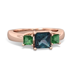 Alexandrite Three Stone Trellis 14K Rose Gold ring R4015