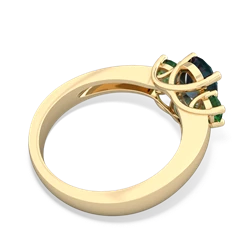 Alexandrite Three Stone Oval Trellis 14K Yellow Gold ring R4024