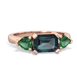 Alexandrite Three Stone 14K Rose Gold ring R5235