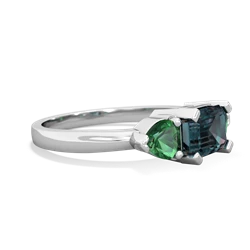 Alexandrite Three Stone 14K White Gold ring R5235