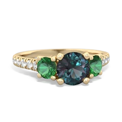 Alexandrite Pave Trellis 14K Yellow Gold ring R5500