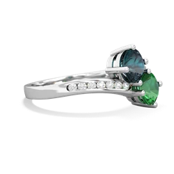 Alexandrite Channel Set Two Stone 14K White Gold ring R5303