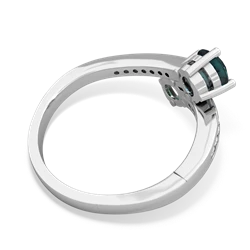 Alexandrite Channel Set Two Stone 14K White Gold ring R5303