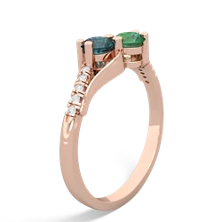 Alexandrite Infinity Pave Two Stone 14K Rose Gold ring R5285