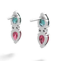 Alexandrite Bowtie Drop 14K White Gold earrings E0865