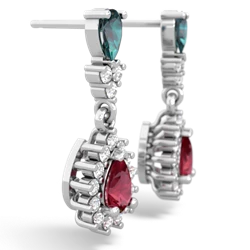 Alexandrite Halo Pear Dangle 14K White Gold earrings E1882