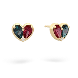 Alexandrite 'Our Heart' 14K Yellow Gold earrings E5072