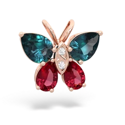 Alexandrite Butterfly 14K Rose Gold pendant P2215