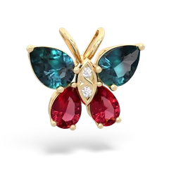 Alexandrite Butterfly 14K Yellow Gold pendant P2215