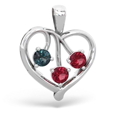 Alexandrite Glowing Heart 14K White Gold pendant P2233