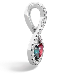 Alexandrite Pave Twist 'One Heart' 14K White Gold pendant P5360