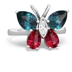 Alexandrite Butterfly 14K White Gold ring R2215