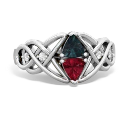 Alexandrite Keepsake Celtic Knot 14K White Gold ring R5300