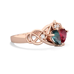 Alexandrite 'One Heart' Celtic Knot Claddagh 14K Rose Gold ring R5322