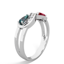 Alexandrite Diamond Infinity 14K White Gold ring R5390