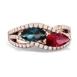 Alexandrite Diamond Rivers 14K Rose Gold ring R3070