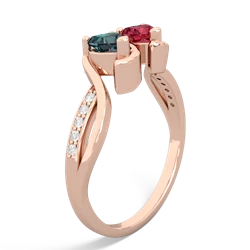 Alexandrite Side By Side 14K Rose Gold ring R3090