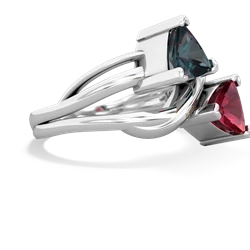 Alexandrite Split Band Swirl 14K White Gold ring R2341