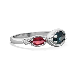 Alexandrite Milgrain Marquise 14K White Gold ring R5700