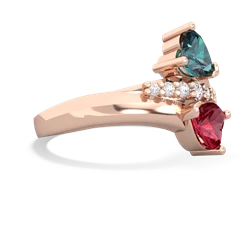 Alexandrite Heart To Heart 14K Rose Gold ring R2064