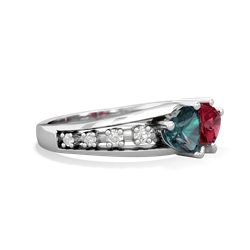 Alexandrite Heart To Heart 14K White Gold ring R3342