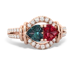 Alexandrite Art-Deco Keepsake 14K Rose Gold ring R5630