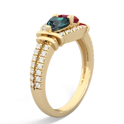 Alexandrite Art-Deco Keepsake 14K Yellow Gold ring R5630