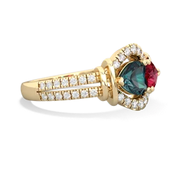 Alexandrite Art-Deco Keepsake 14K Yellow Gold ring R5630