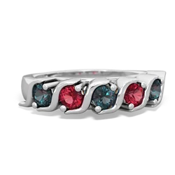 Alexandrite Anniversary Band 14K White Gold ring R2089