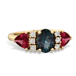 Alexandrite Antique Style Three Stone 14K Yellow Gold ring R2186