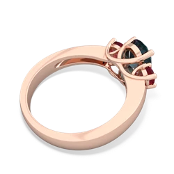 Alexandrite Three Stone Oval Trellis 14K Rose Gold ring R4024