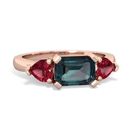 Alexandrite Three Stone 14K Rose Gold ring R5235