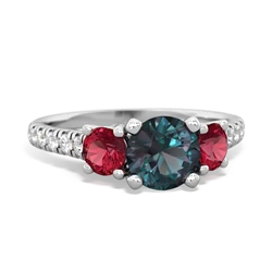 Alexandrite Pave Trellis 14K White Gold ring R5500