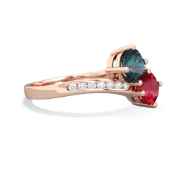 Alexandrite Channel Set Two Stone 14K Rose Gold ring R5303