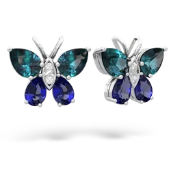 Alexandrite Butterfly 14K White Gold earrings E2215