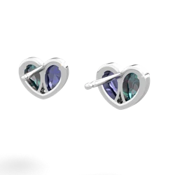 Alexandrite 'Our Heart' 14K White Gold earrings E5072