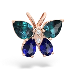 Alexandrite Butterfly 14K Rose Gold pendant P2215