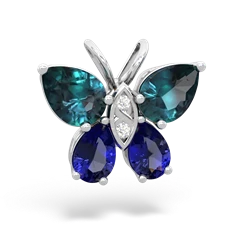 Alexandrite Butterfly 14K White Gold pendant P2215