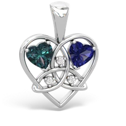 Alexandrite Celtic Trinity Heart 14K White Gold pendant P5331