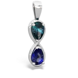 Alexandrite Infinity 14K White Gold pendant P5050